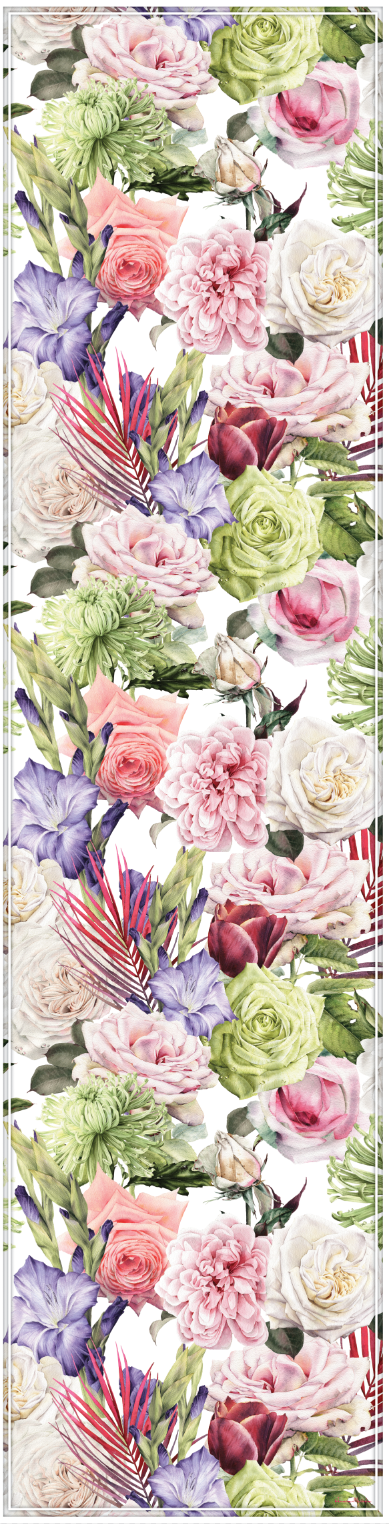 Vinyl Table Runner - 400mm x 1550mm - Country Garden 1
