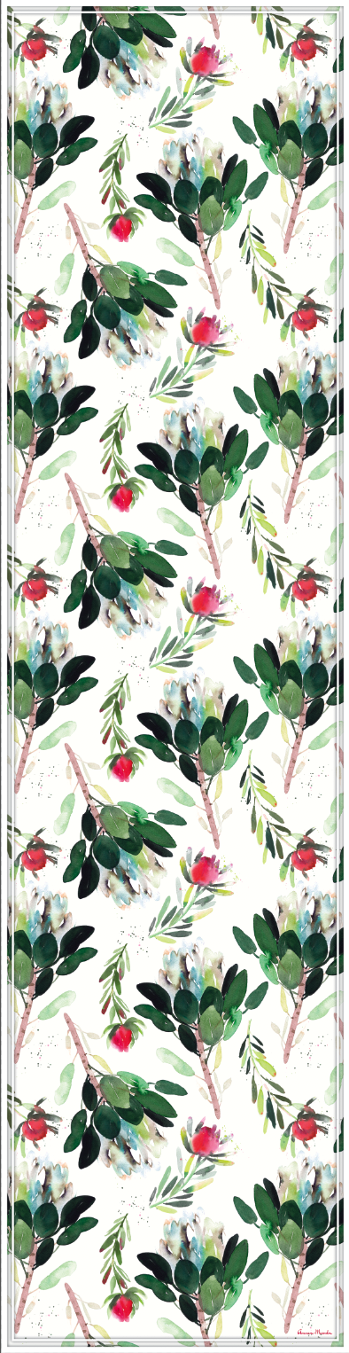 Vinyl Table Runner - 400mm x 1550mm - Watercolour Proteas