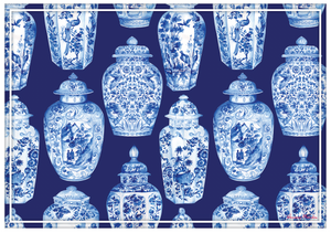 Vinyl Placemats - Set of 4 - Ming Vase - Blue