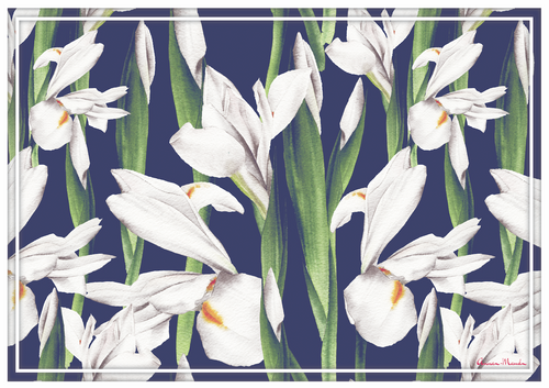 Vinyl Placemats - Set of 4 - Iris - Classic Blue