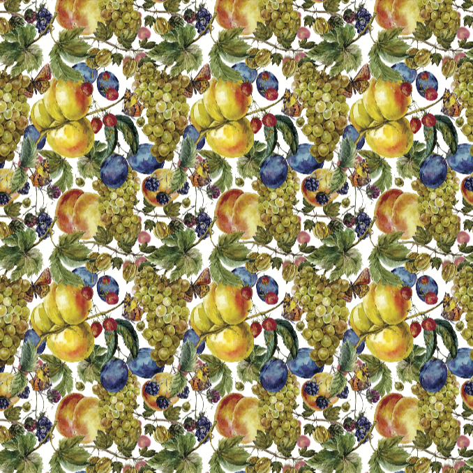 Tablecloth - Watercolour Fruit on White