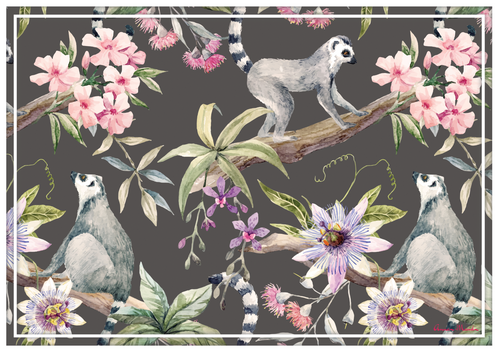 Vinyl Placemats - Set of 4 - Lemur