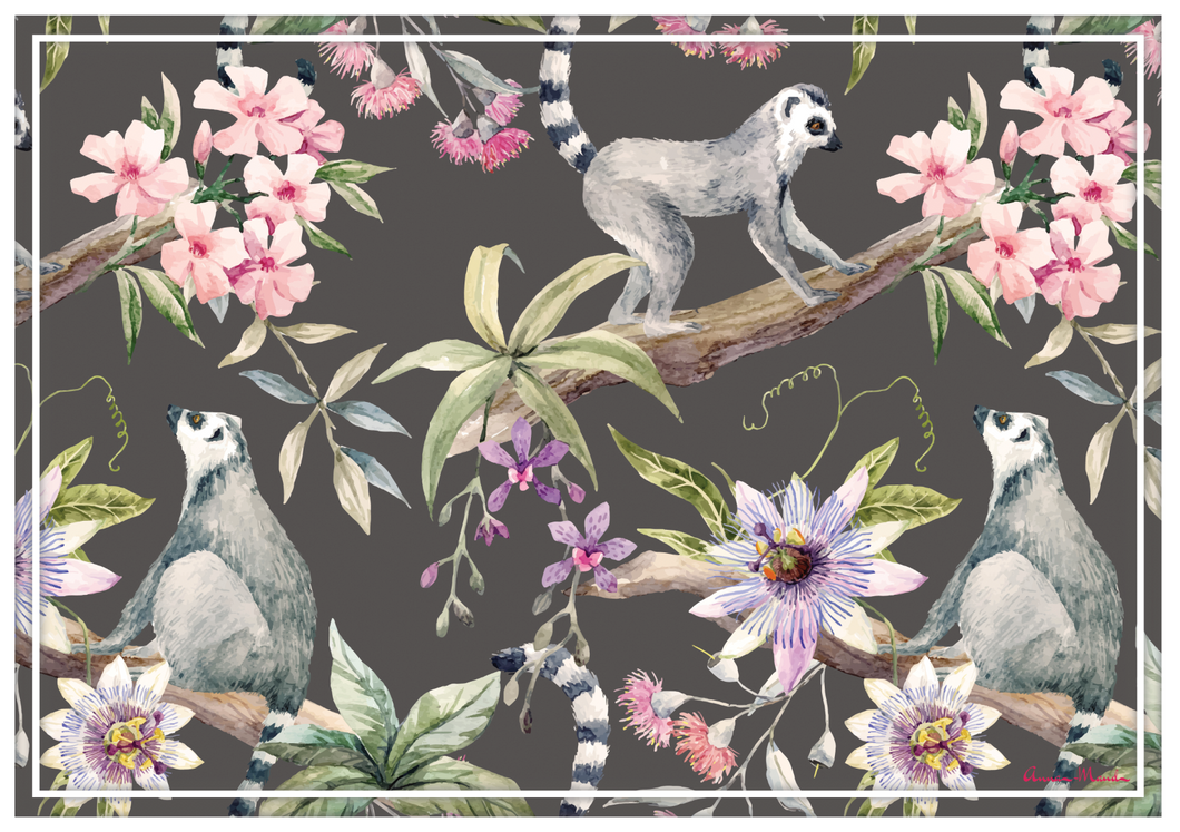 Vinyl Placemats - Set of 4 - Lemur