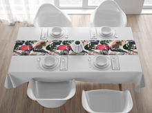 Load image into Gallery viewer, Textile Table Runner - Tropical Pink - Leaves and Flowers - White