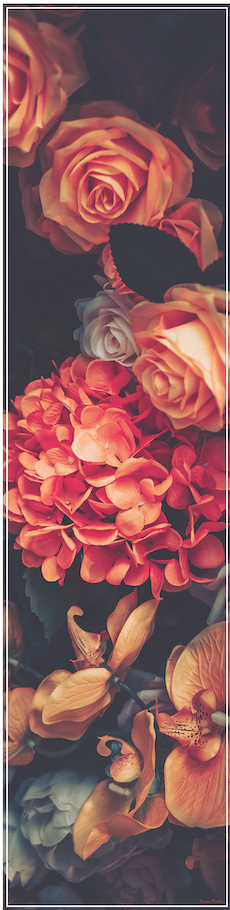 Vinyl Table Runner - 400mm x 1550mm - Autumn Hydrangea and Roses