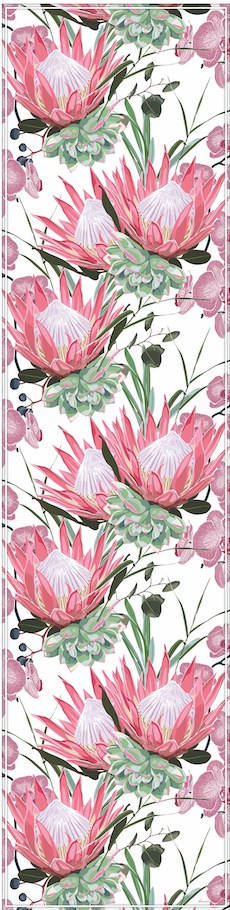 Vinyl Table Runner - 400mm x 1550mm - King Protea and Succulent