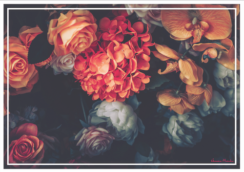 Vinyl Placemats - Set of 4 - Autumn Hydrangeas and Roses
