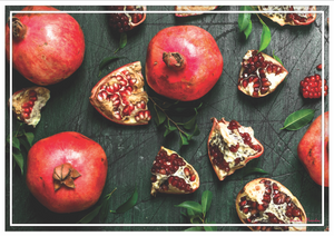 Vinyl Placemats - Set of 4 - Pomegranate on Old Wood