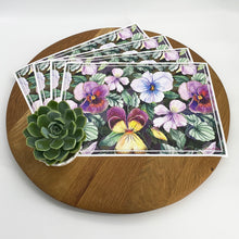 Load image into Gallery viewer, Vinyl Placemats - Set of 4 - Pansies