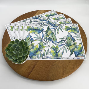 Vinyl Placemats - Set of 4 - Watercolour Leaves