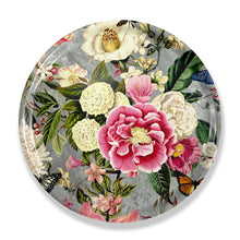 Load image into Gallery viewer, Enchanted Garden Round Tray - Grey Linen