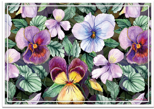 Vinyl Placemats - Set of 4 - Pansies