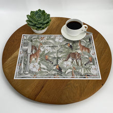 Load image into Gallery viewer, Vinyl Placemats - Set of 4 - African Safari - Natural