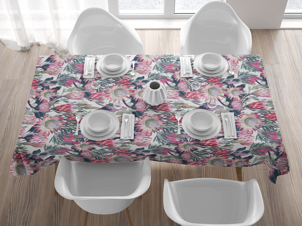 Tablecloth - Protea 4 - White